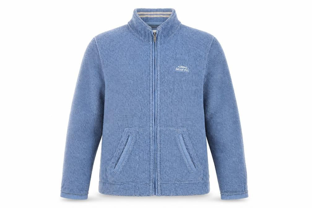 Weird Fish Men’s Blue 2XL Cotton Blend Full Zip Knit Jacket