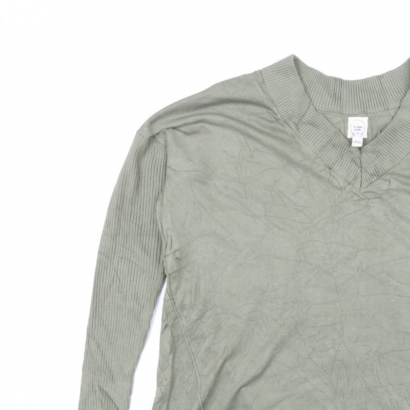 River Island Women’s Green V-Neck Knit Pullover Jumper Size M
