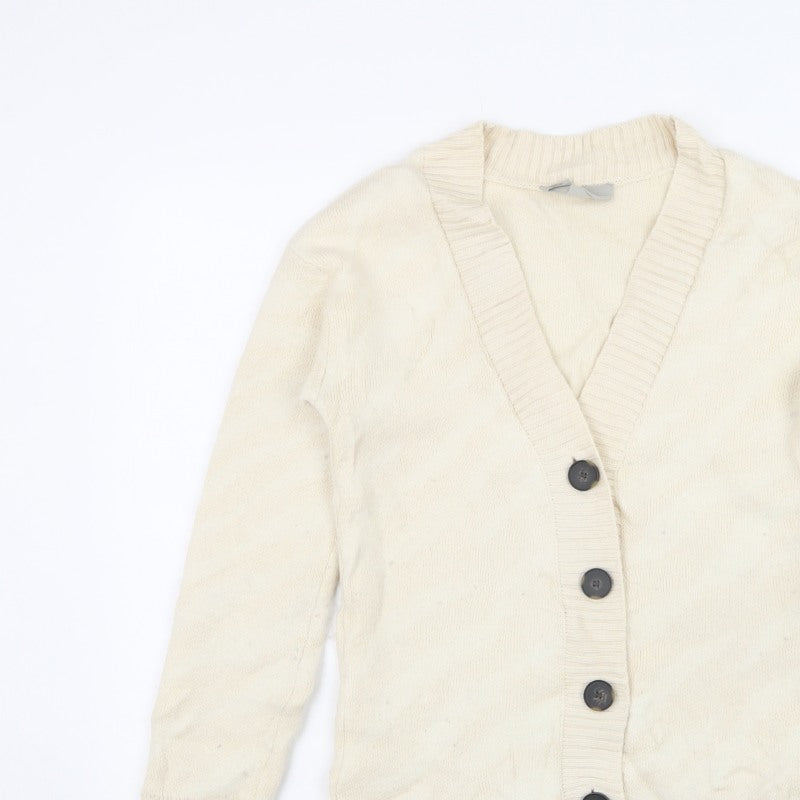 Everlane Men’s Ivory XS Button V-Neck Knit Cardigan Classic