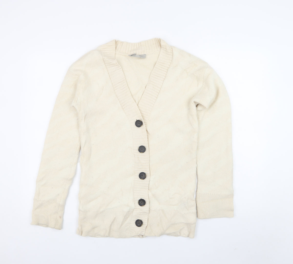 Everlane Men’s Ivory XS Button V-Neck Knit Cardigan Classic