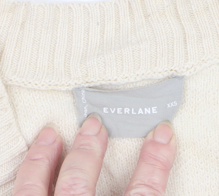 Everlane Men’s Ivory XS Button V-Neck Knit Cardigan Classic