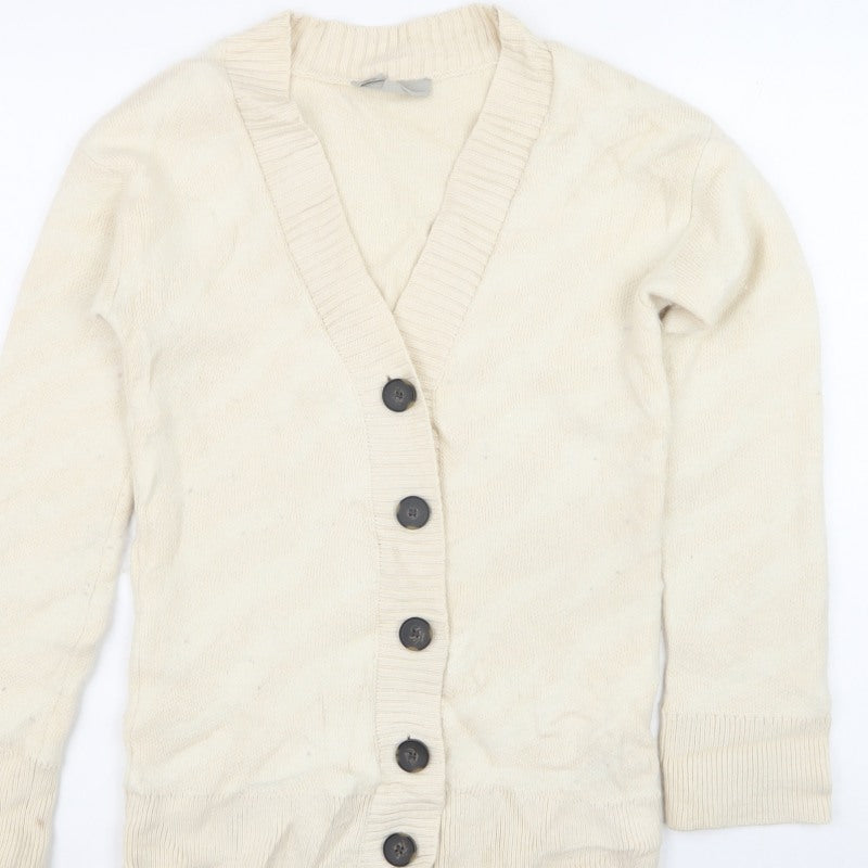 Everlane Men’s Ivory XS Button V-Neck Knit Cardigan Classic