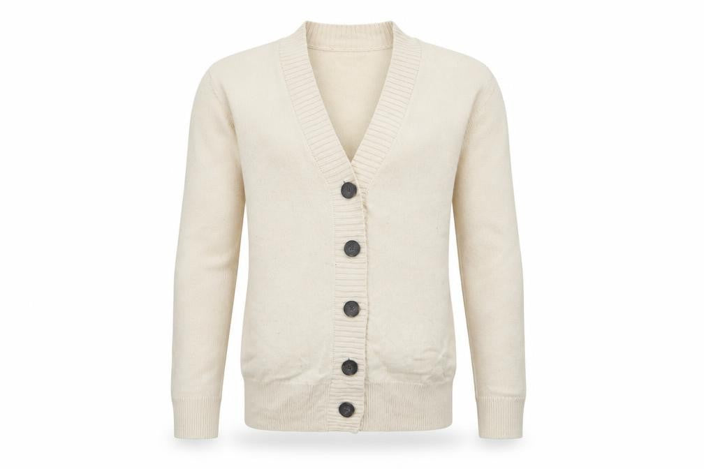 Everlane Men’s Ivory XS Button V-Neck Knit Cardigan Classic
