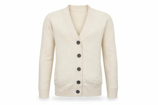 Everlane Men’s Ivory XS Button V-Neck Knit Cardigan Classic