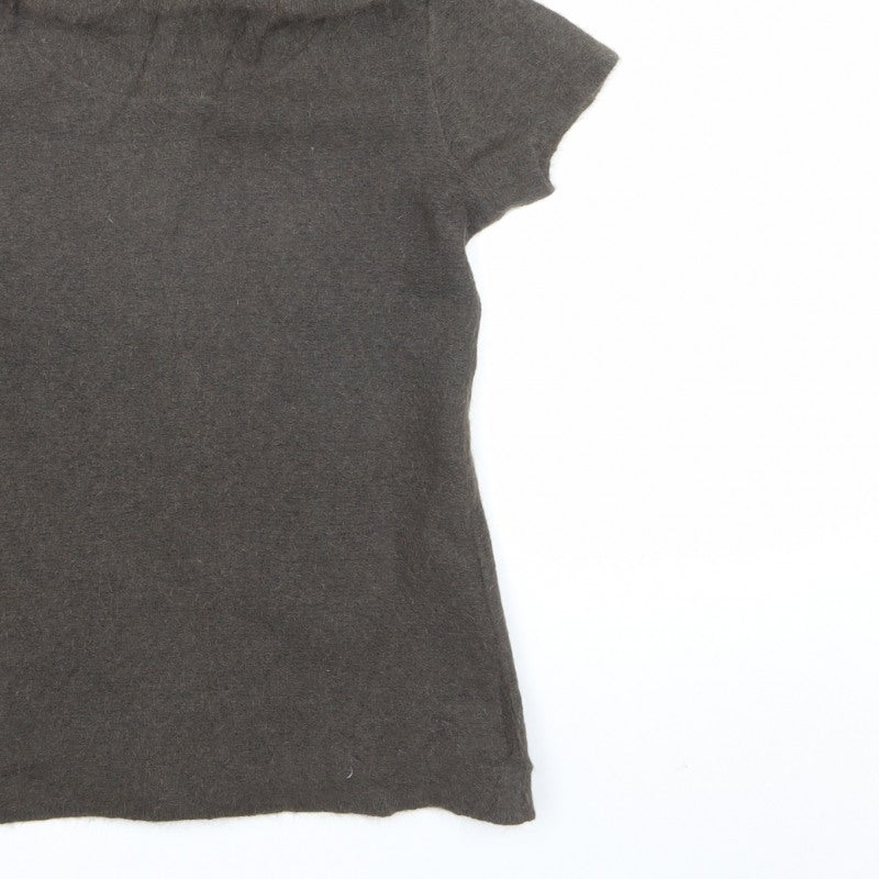 Possumdown Women’s Brown Roll Neck Short Sleeve Knit Jumper Size S