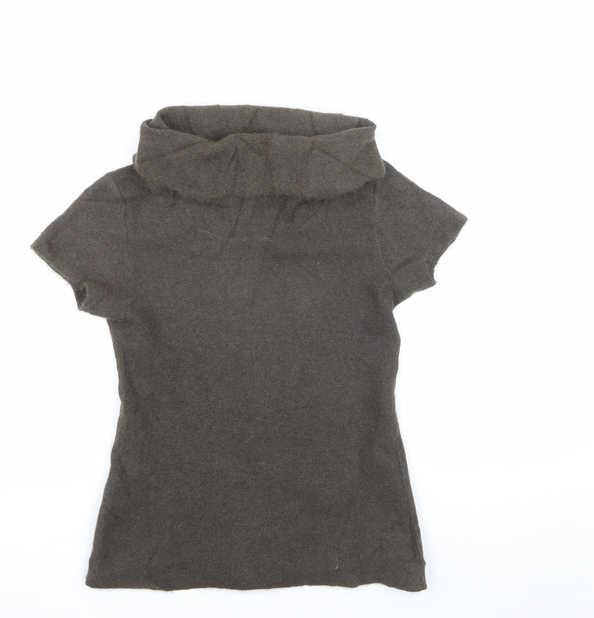 Possumdown Women’s Brown Roll Neck Short Sleeve Knit Jumper Size S