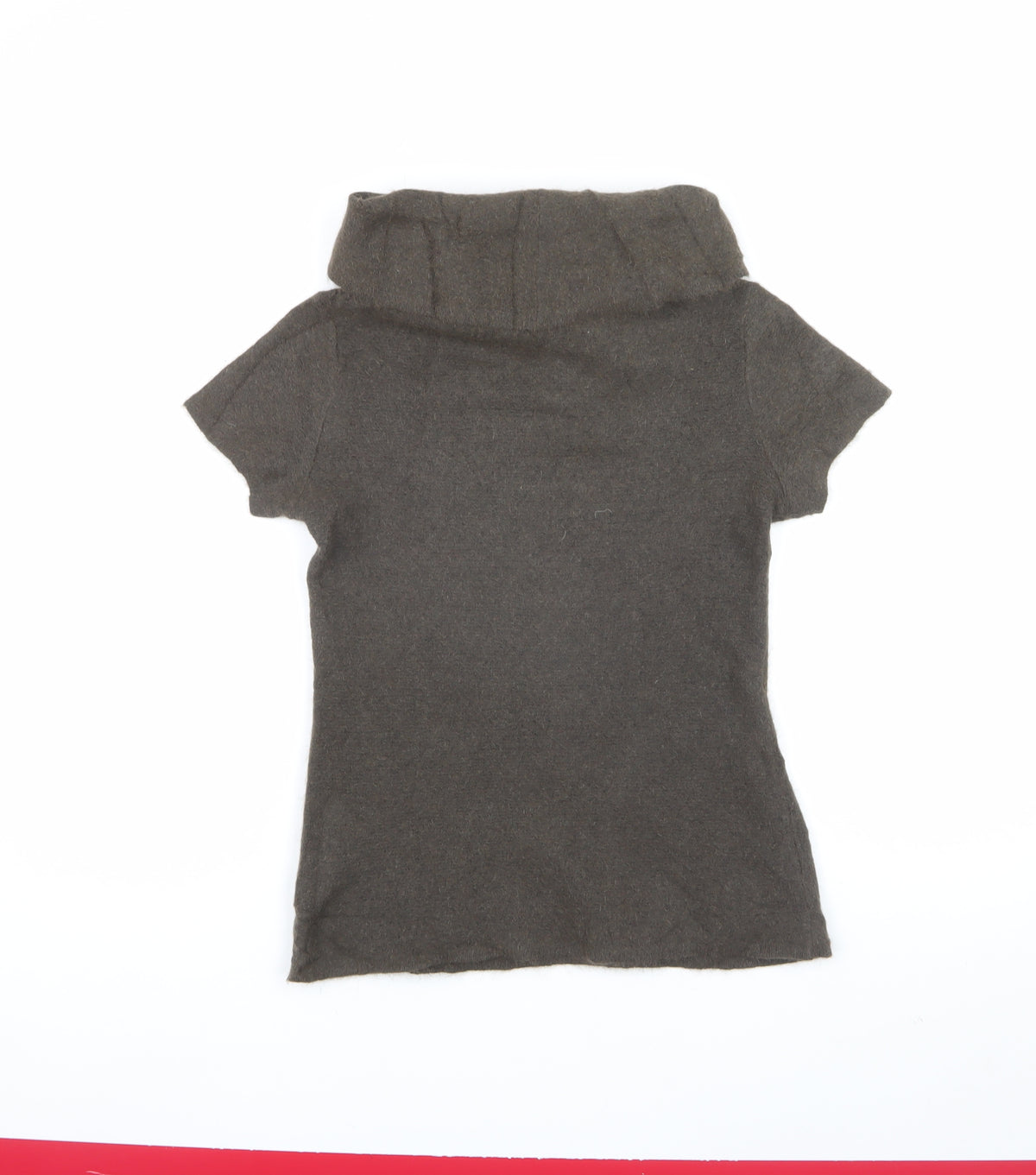 Possumdown Women’s Brown Roll Neck Short Sleeve Knit Jumper Size S