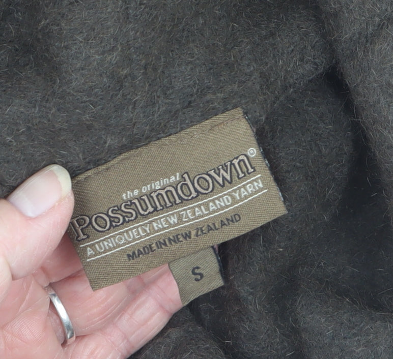 Possumdown Women’s Brown Roll Neck Short Sleeve Knit Jumper Size S