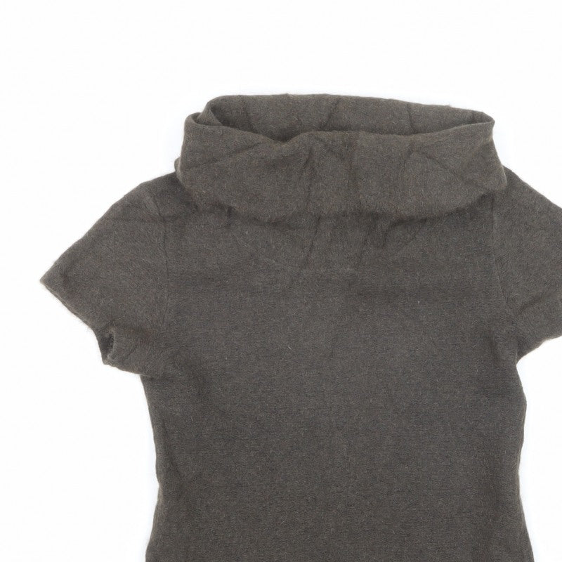 Possumdown Women’s Brown Roll Neck Short Sleeve Knit Jumper Size S