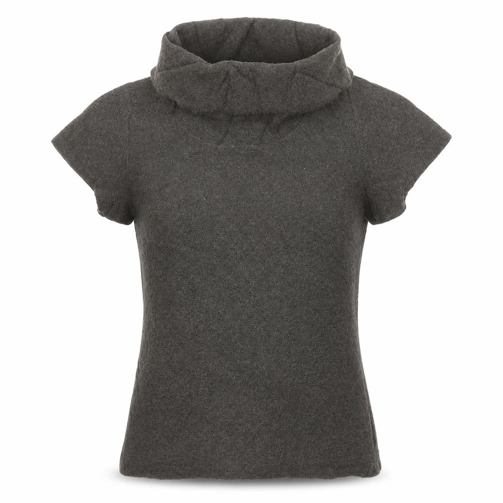 Possumdown Women’s Brown Roll Neck Short Sleeve Knit Jumper Size S