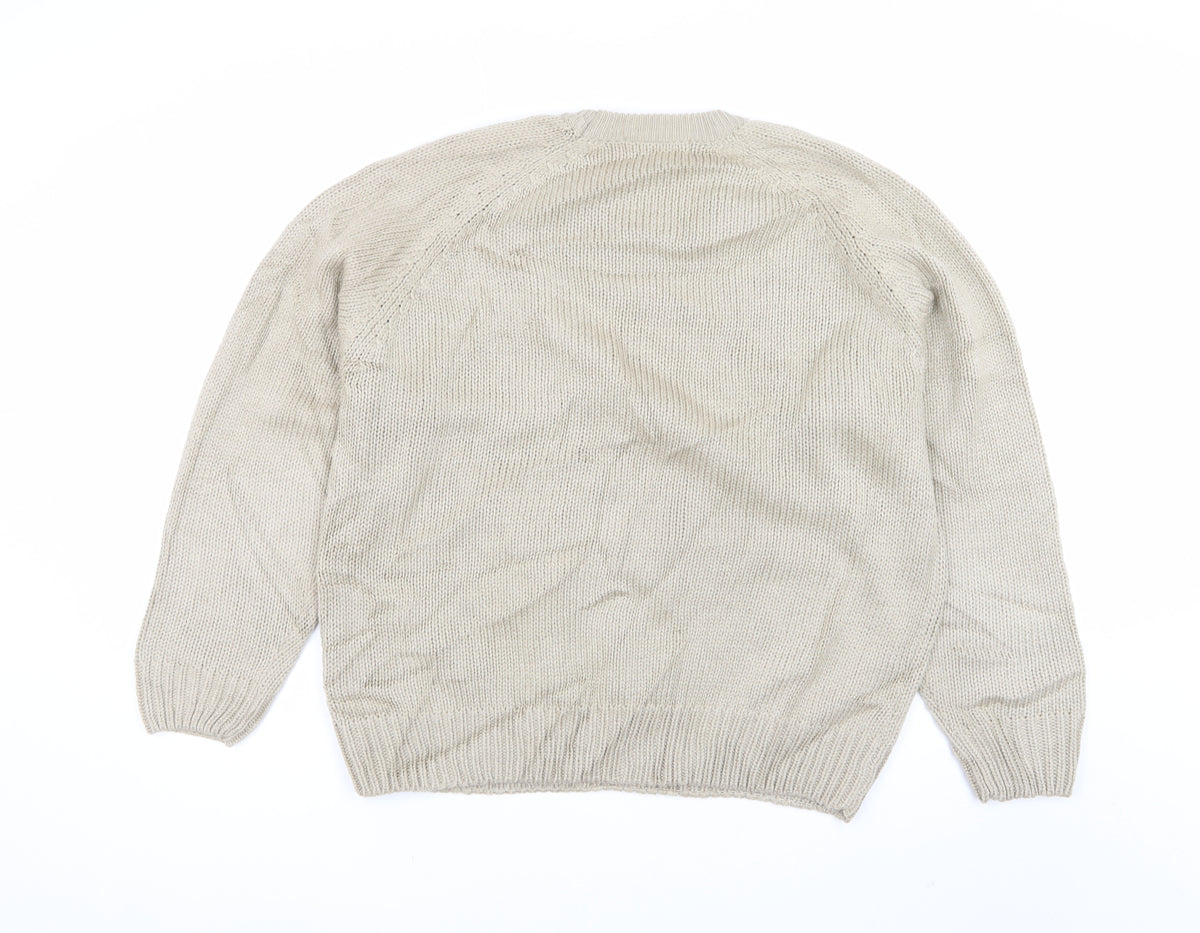 Berkertex Women’s Beige Cable Knit Crew Neck Jumper Size 18