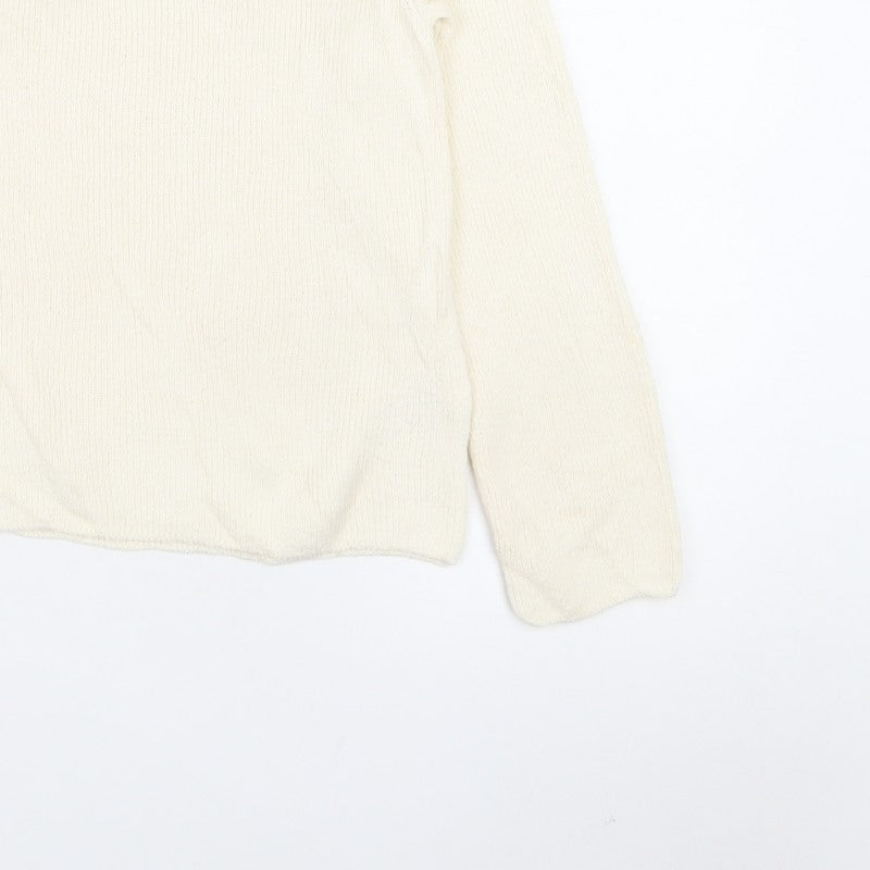 Marks and Spencer Women Ivory S Boat Neck Knit Pullover Jumper