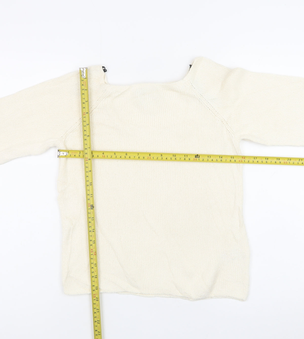 Marks and Spencer Women Ivory S Boat Neck Knit Pullover Jumper
