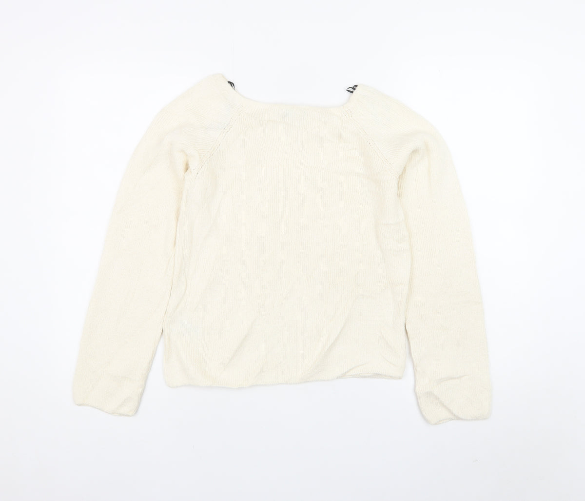 Marks and Spencer Women Ivory S Boat Neck Knit Pullover Jumper