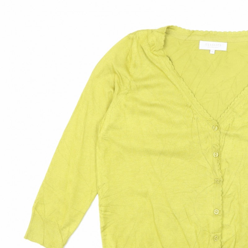 Classics Debenhams Women’s Yellow Size 14 V-Neck Button Cardigan
