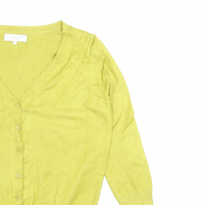 Classics Debenhams Women’s Yellow Size 14 V-Neck Button Cardigan