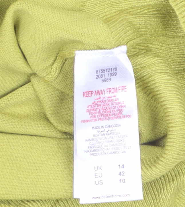 Classics Debenhams Women’s Yellow Size 14 V-Neck Button Cardigan