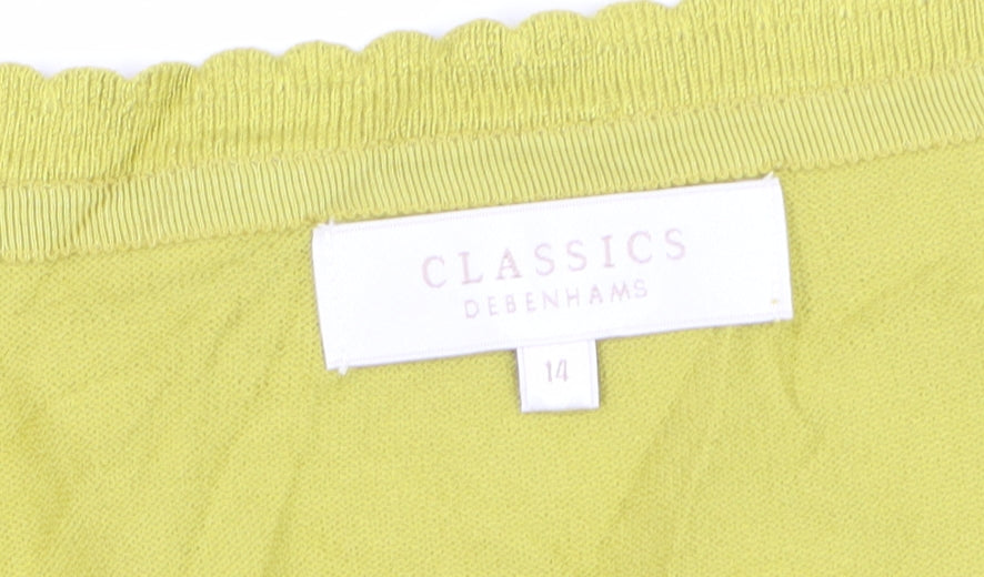 Classics Debenhams Women’s Yellow Size 14 V-Neck Button Cardigan