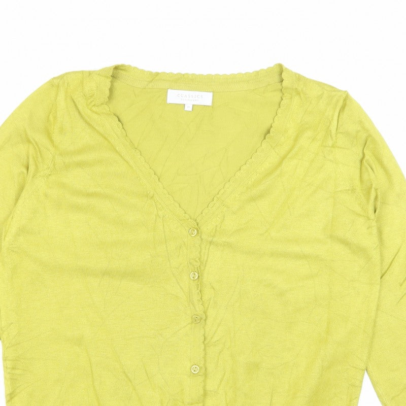 Classics Debenhams Women’s Yellow Size 14 V-Neck Button Cardigan