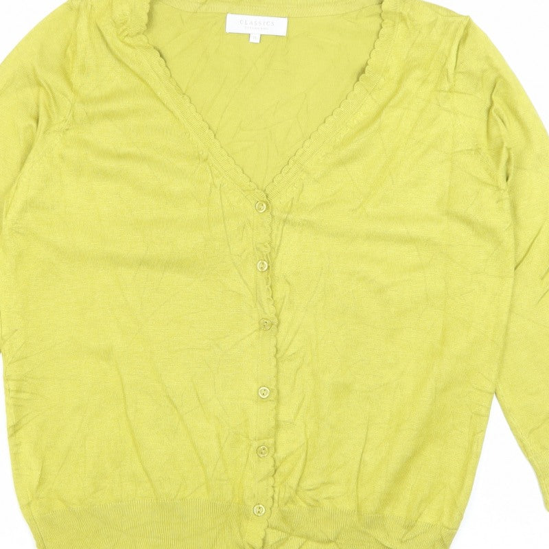 Classics Debenhams Women’s Yellow Size 14 V-Neck Button Cardigan