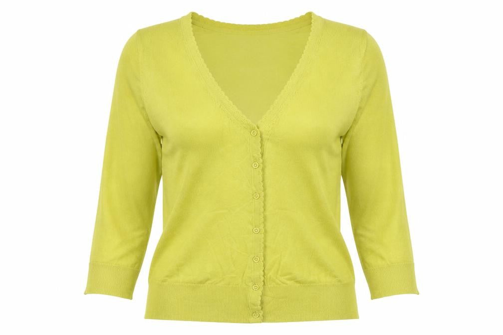 Classics Debenhams Women’s Yellow Size 14 V-Neck Button Cardigan