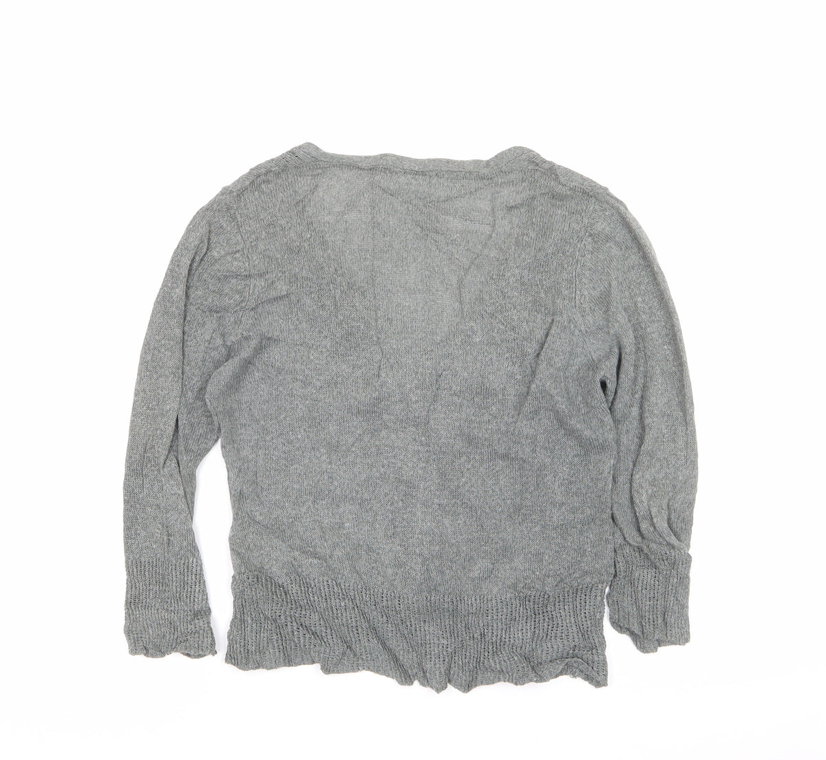Marks and Spencer Women's Grey UK 14 V-Neck Button Pocket Cardigan