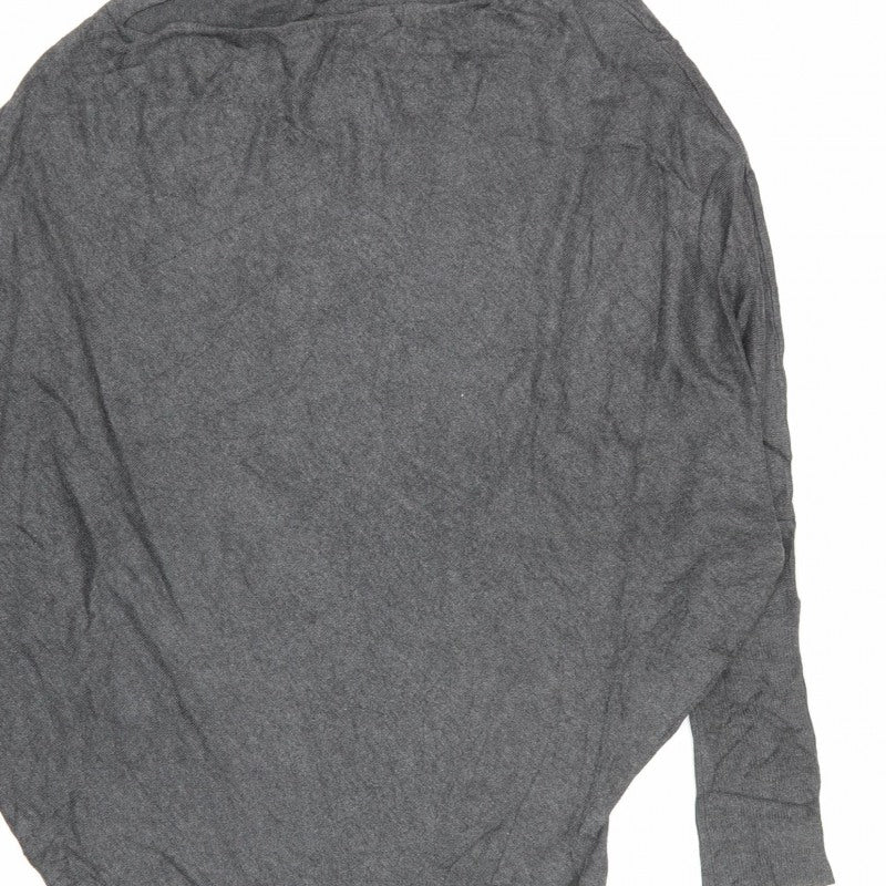 Zara Women Grey M Oversized Dolman Sleeve Knit Tunic Jumper