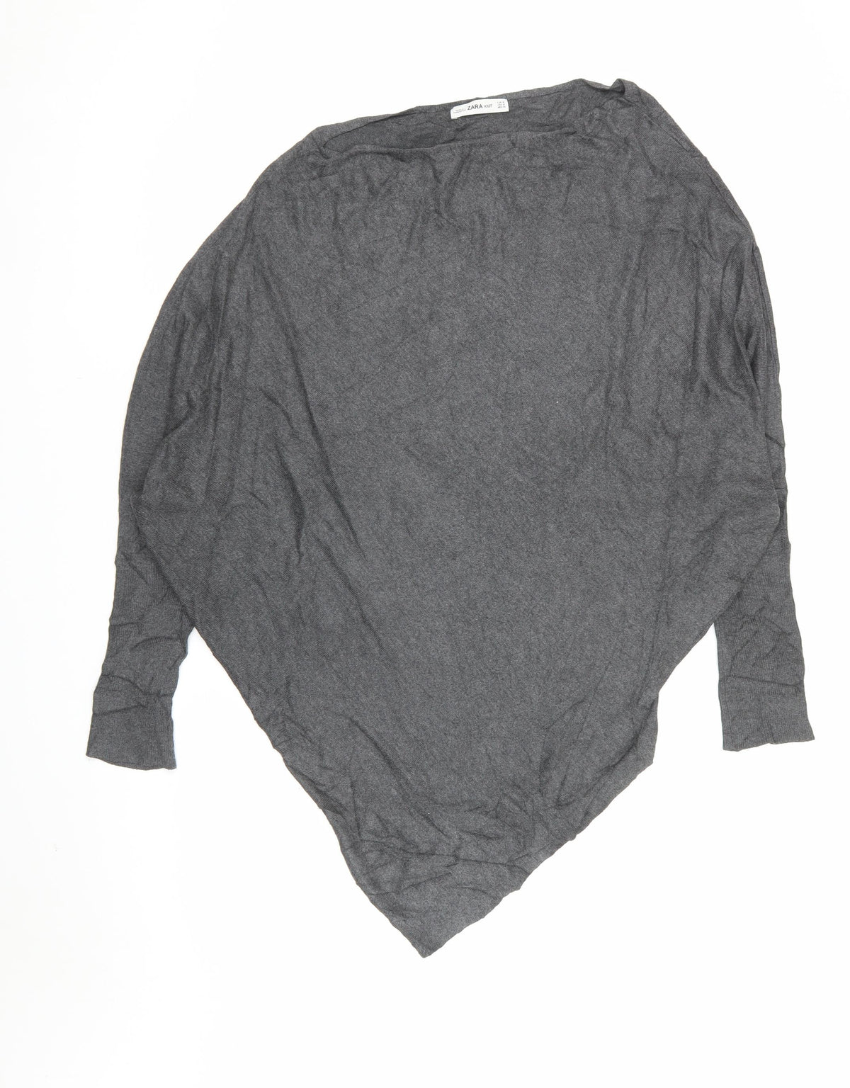 Zara Women Grey M Oversized Dolman Sleeve Knit Tunic Jumper