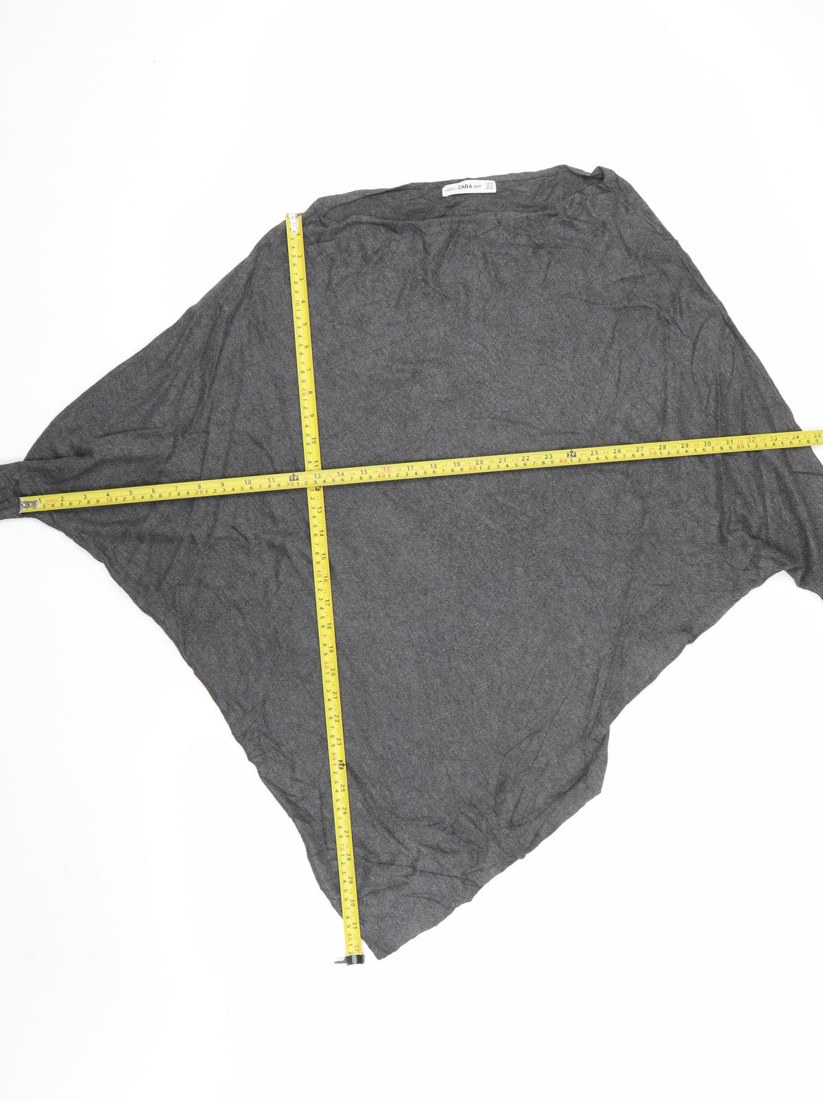 Zara Women Grey M Oversized Dolman Sleeve Knit Tunic Jumper