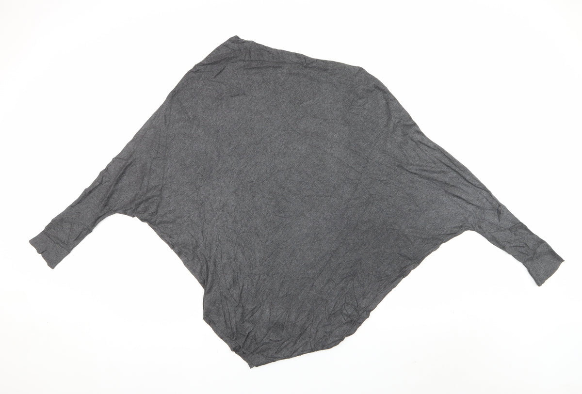 Zara Women Grey M Oversized Dolman Sleeve Knit Tunic Jumper