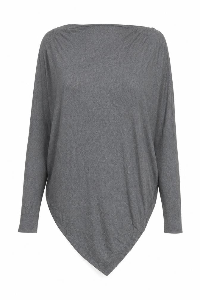 Zara Women Grey M Oversized Dolman Sleeve Knit Tunic Jumper