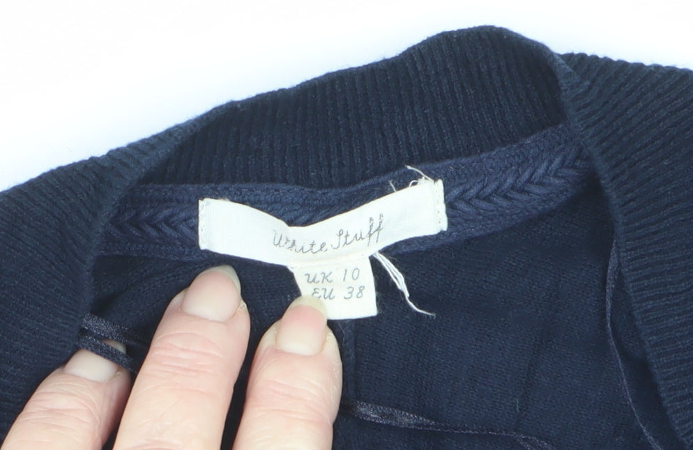 White Stuff Women’s Navy Blue Open Pocket Cardigan UK 10