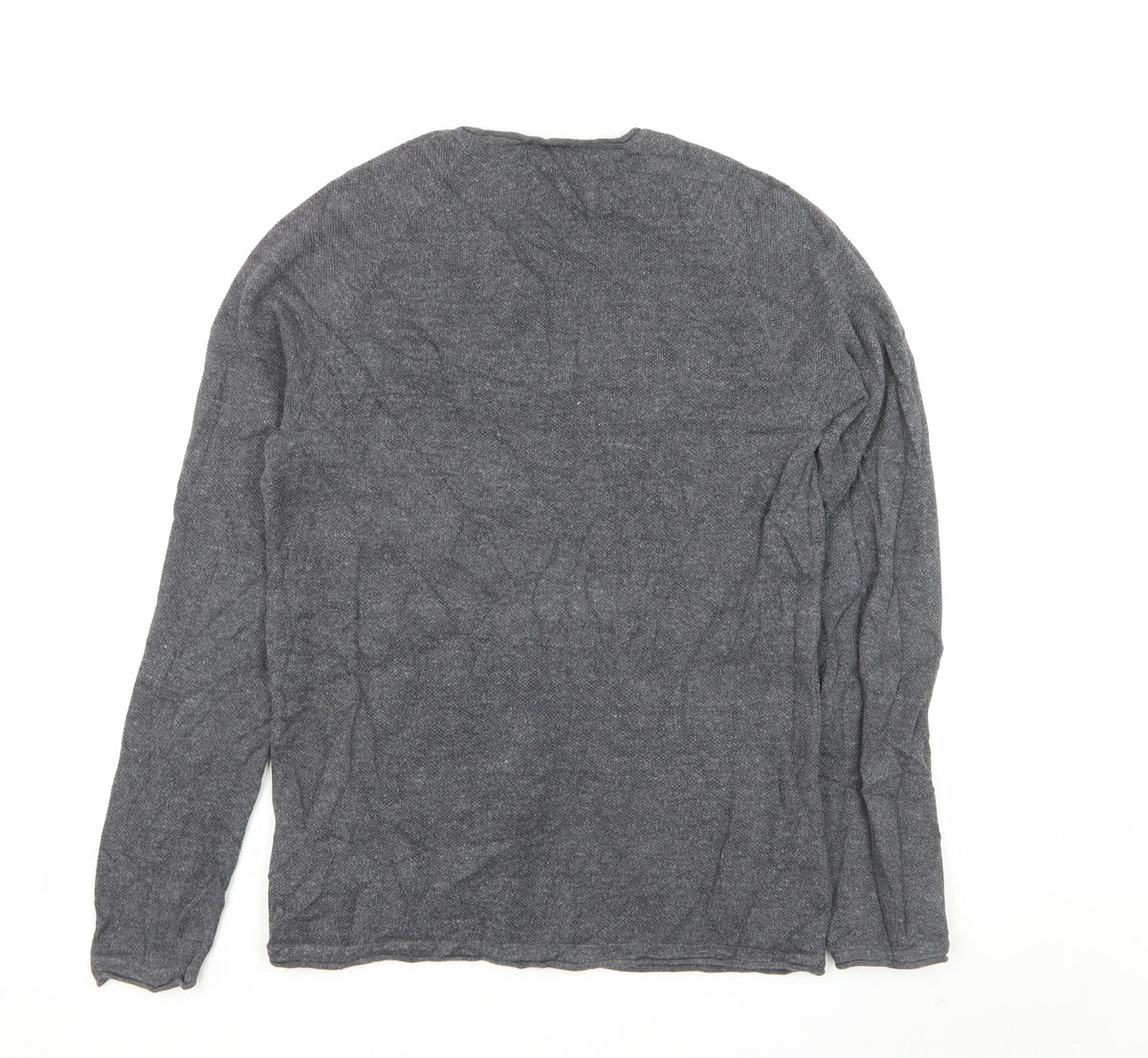 Jack & Jones Men's Grey M Crew Neck Knit Pullover Jumper Logo