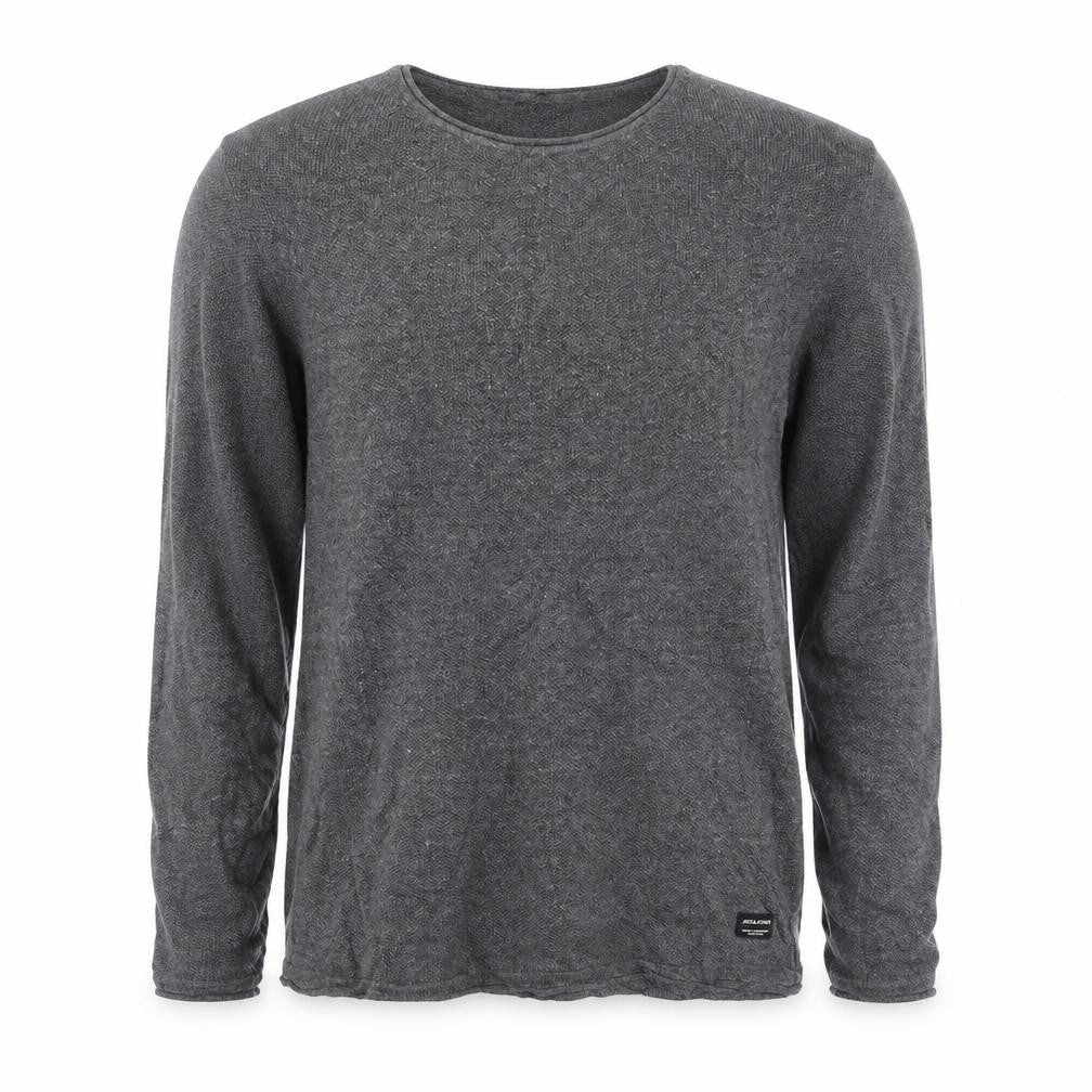 Jack & Jones Men's Grey M Crew Neck Knit Pullover Jumper Logo