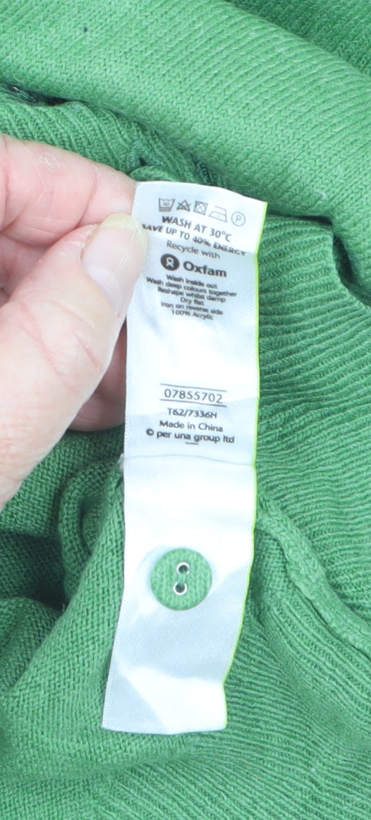 Per Una Women’s Green Button Front Ruffle Knit Cardigan UK 16