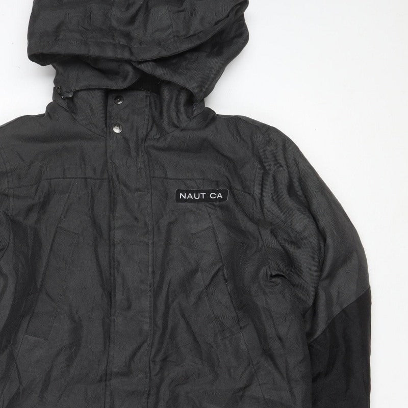 Nautica Teens Black XL Hooded Parka Jacket Insulated Polyester