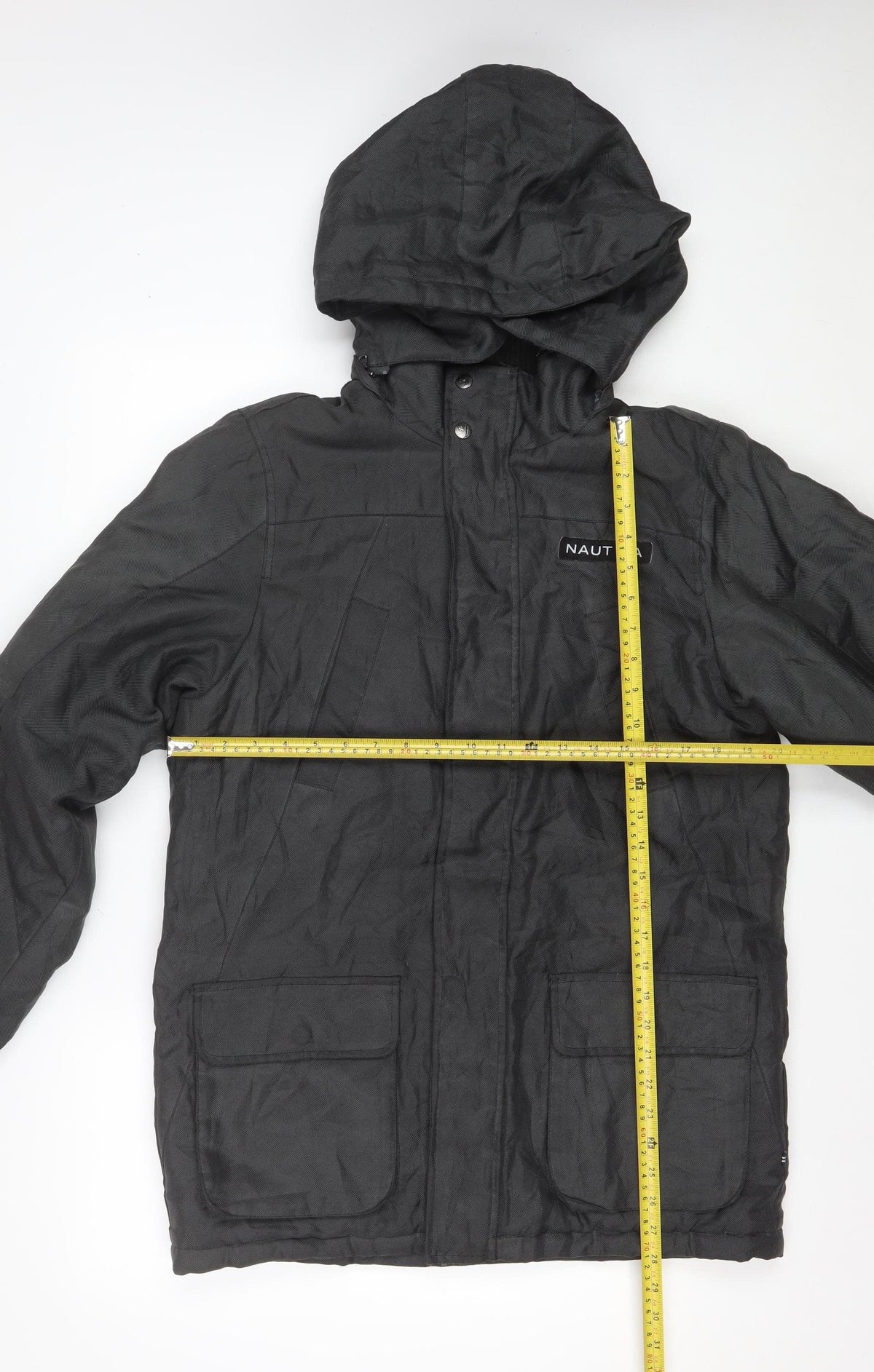 Nautica Teens Black XL Hooded Parka Jacket Insulated Polyester