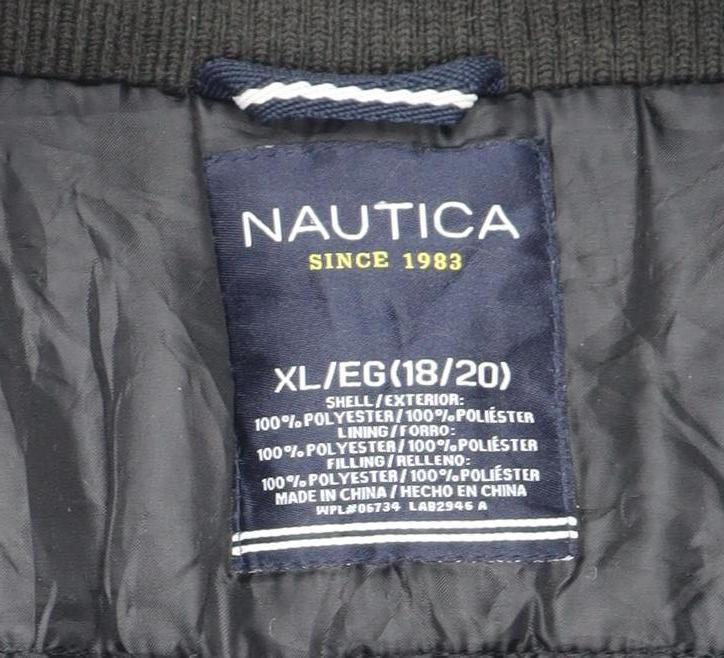 Nautica Teens Black XL Hooded Parka Jacket Insulated Polyester