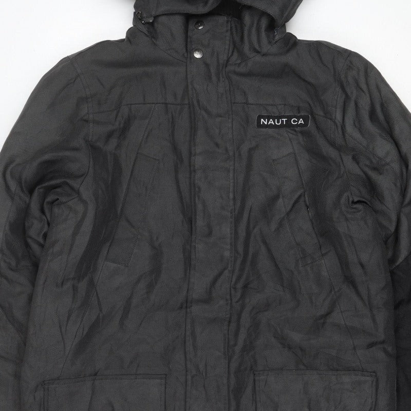 Nautica Teens Black XL Hooded Parka Jacket Insulated Polyester