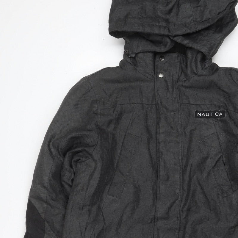Nautica Teens Black XL Hooded Parka Jacket Insulated Polyester