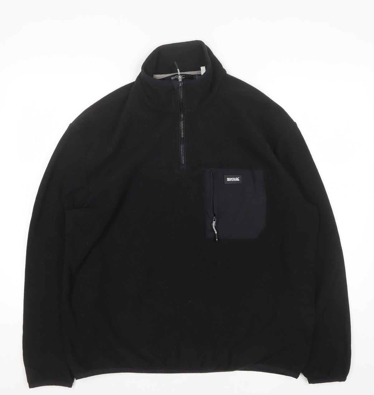 Regatta Men’s Black L 1/4 Zip Fleece Pullover Outdoor Sweatshirt