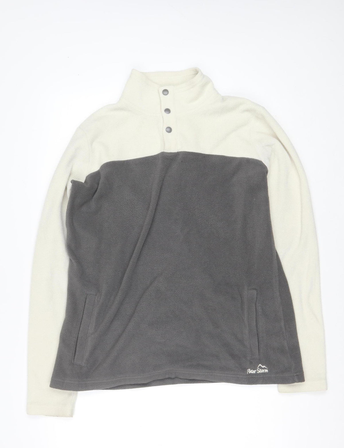 Peter Storm Women’s Grey Cream Fleece Hooded Pullover Size 12