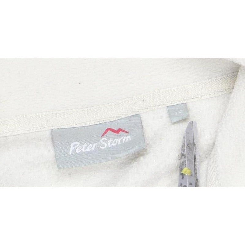 Peter Storm Women’s Grey Cream Fleece Hooded Pullover Size 12