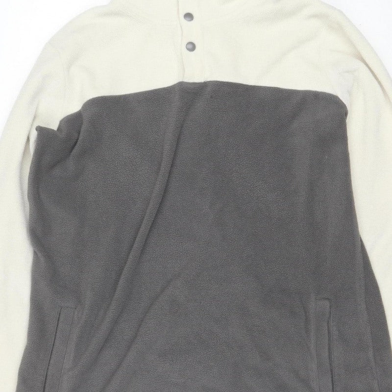 Peter Storm Women’s Grey Cream Fleece Hooded Pullover Size 12