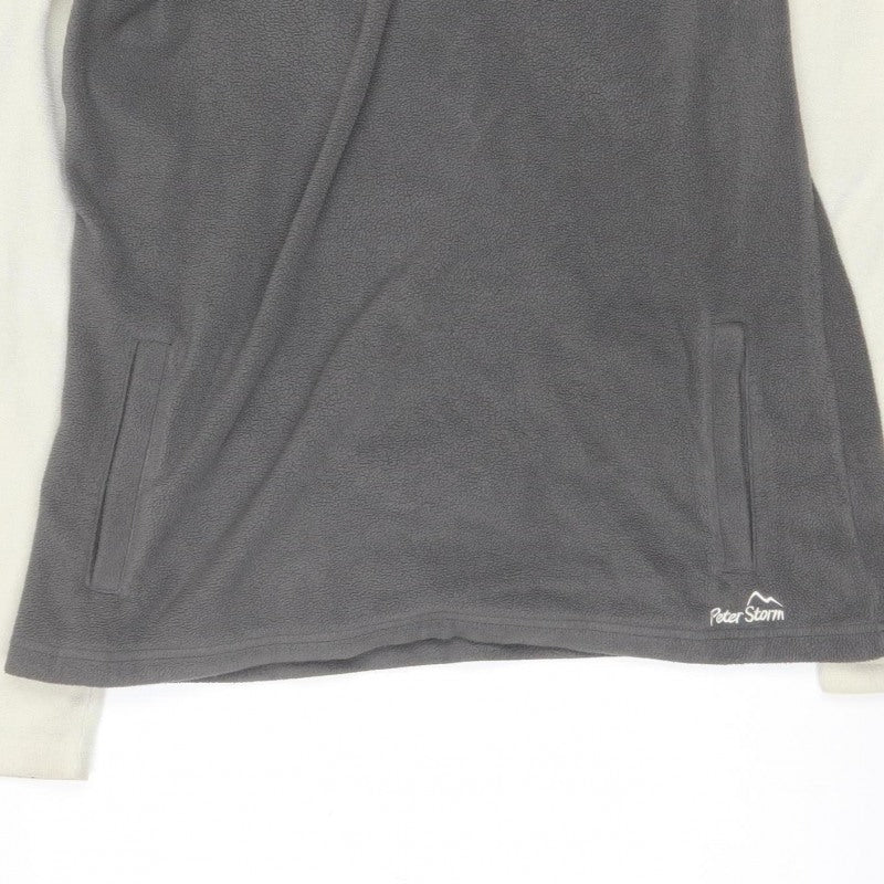 Peter Storm Women’s Grey Cream Fleece Hooded Pullover Size 12