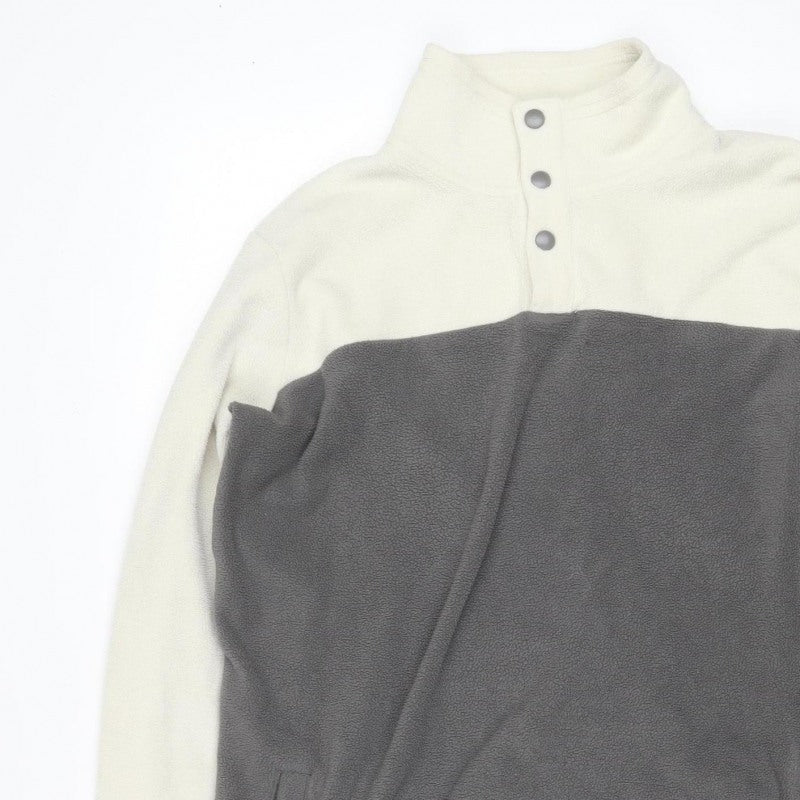 Peter Storm Women’s Grey Cream Fleece Hooded Pullover Size 12