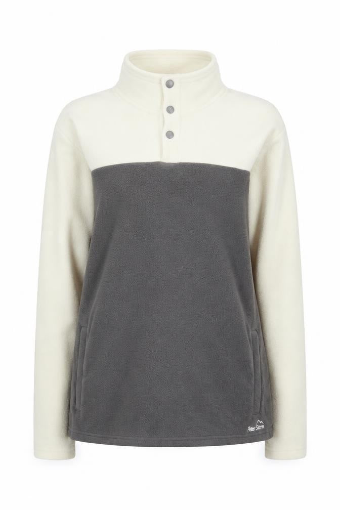 Peter Storm Women’s Grey Cream Fleece Hooded Pullover Size 12
