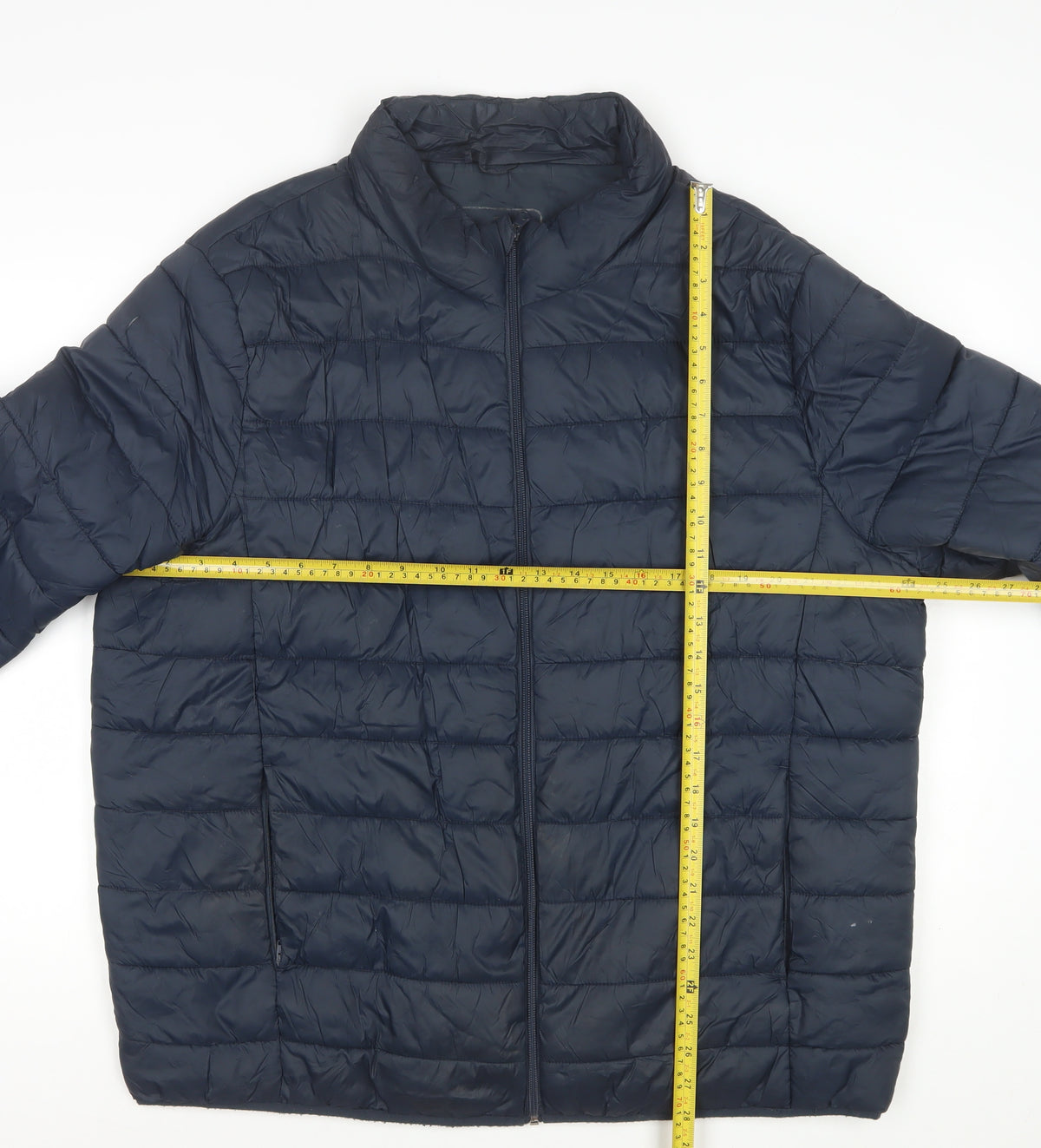 Work Out Men's Blue 2XL Quilted Puffer Jacket Full Zip