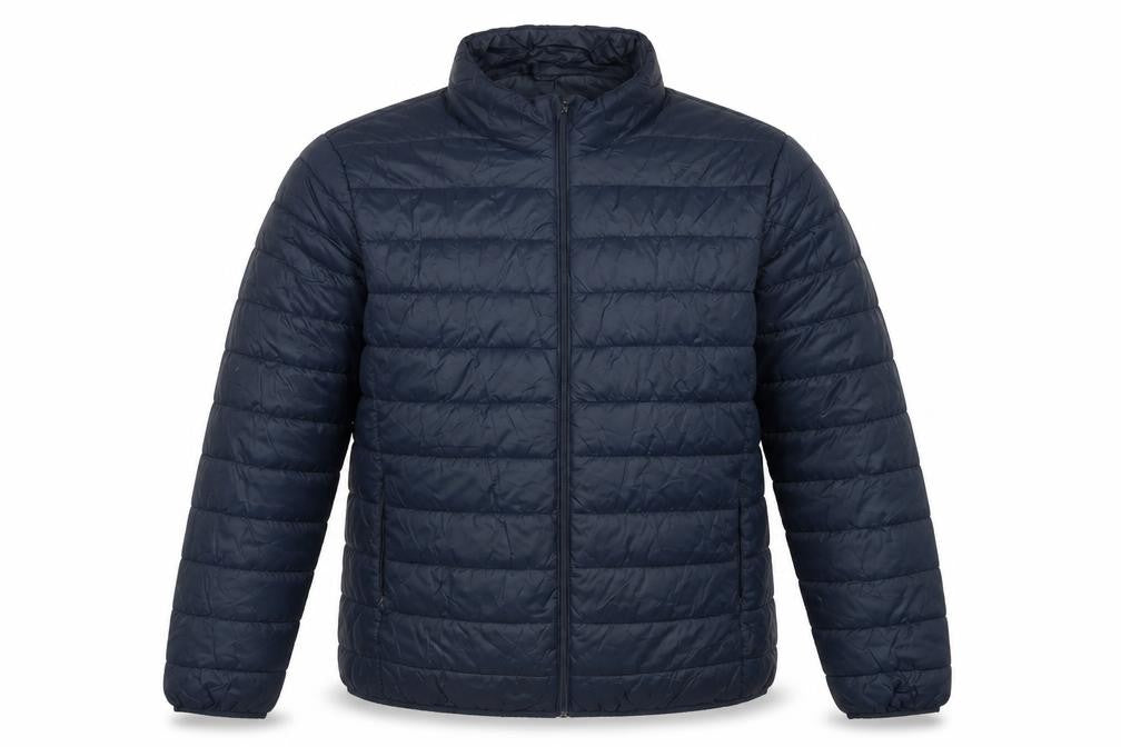 Work Out Men's Blue 2XL Quilted Puffer Jacket Full Zip