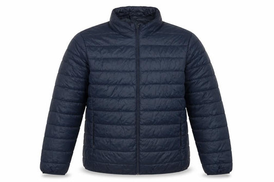 Work Out Men's Blue 2XL Quilted Puffer Jacket Full Zip